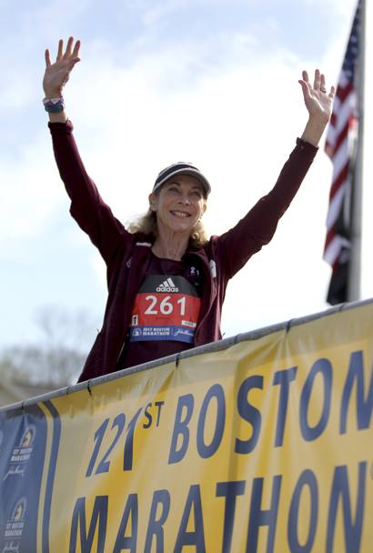 Al via della 121a edizione della Maratona di Boston, c&#39;era Kathrine 